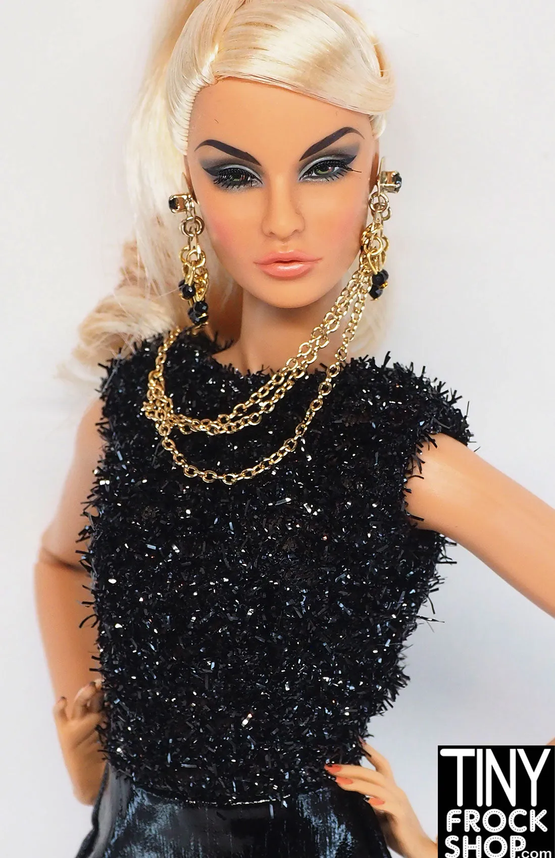 12" Fashion Doll 2010 Model Verushka Black Dress