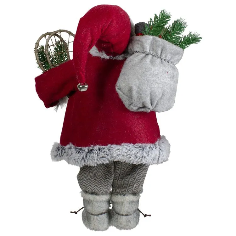 18" Standing Santa Christmas Figurine with Snow Shoes and Presents