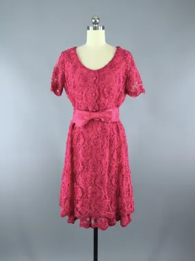 1960s Vintage Pink Lace Dress by Sophisticated Miss