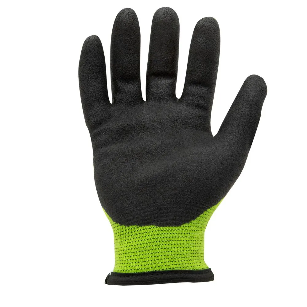 212 Performance AXCGC5-88-009 AX360 Seamless Nitrile-dipped Cut Resistant Cold Weather Hi-Viz Gloves (EN Level 5), Medium Green;Black