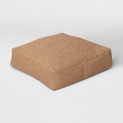 24"x24" Outdoor Patio Floor Cushion Knit Olefin Tan - Threshold