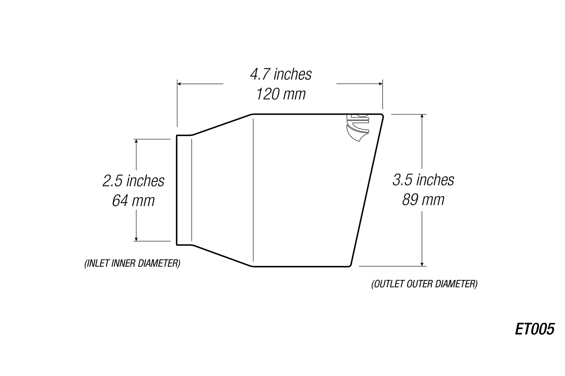 3.5" Universal Exhaust Tip ET005 (Burnt/Polish)