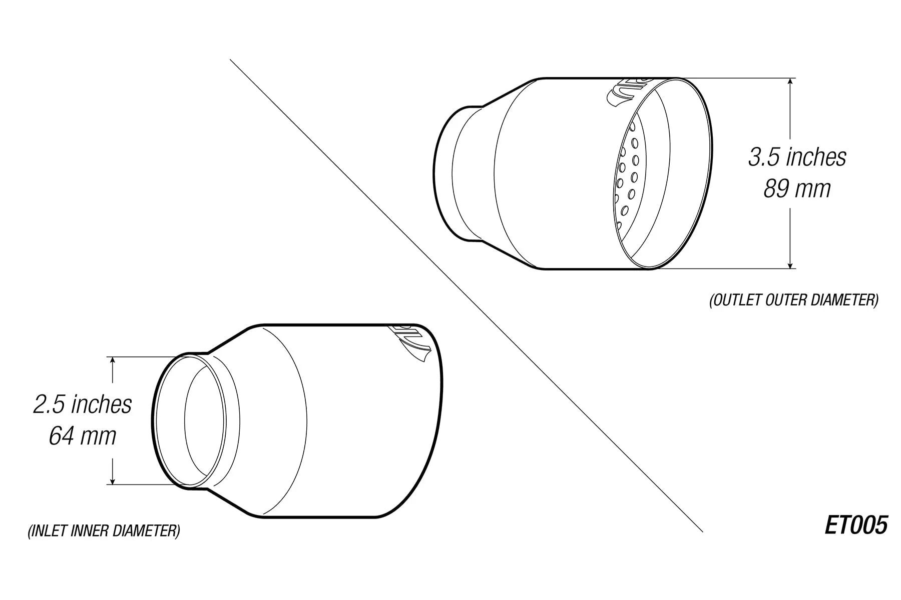 3.5" Universal Exhaust Tip ET005 (Burnt/Polish)