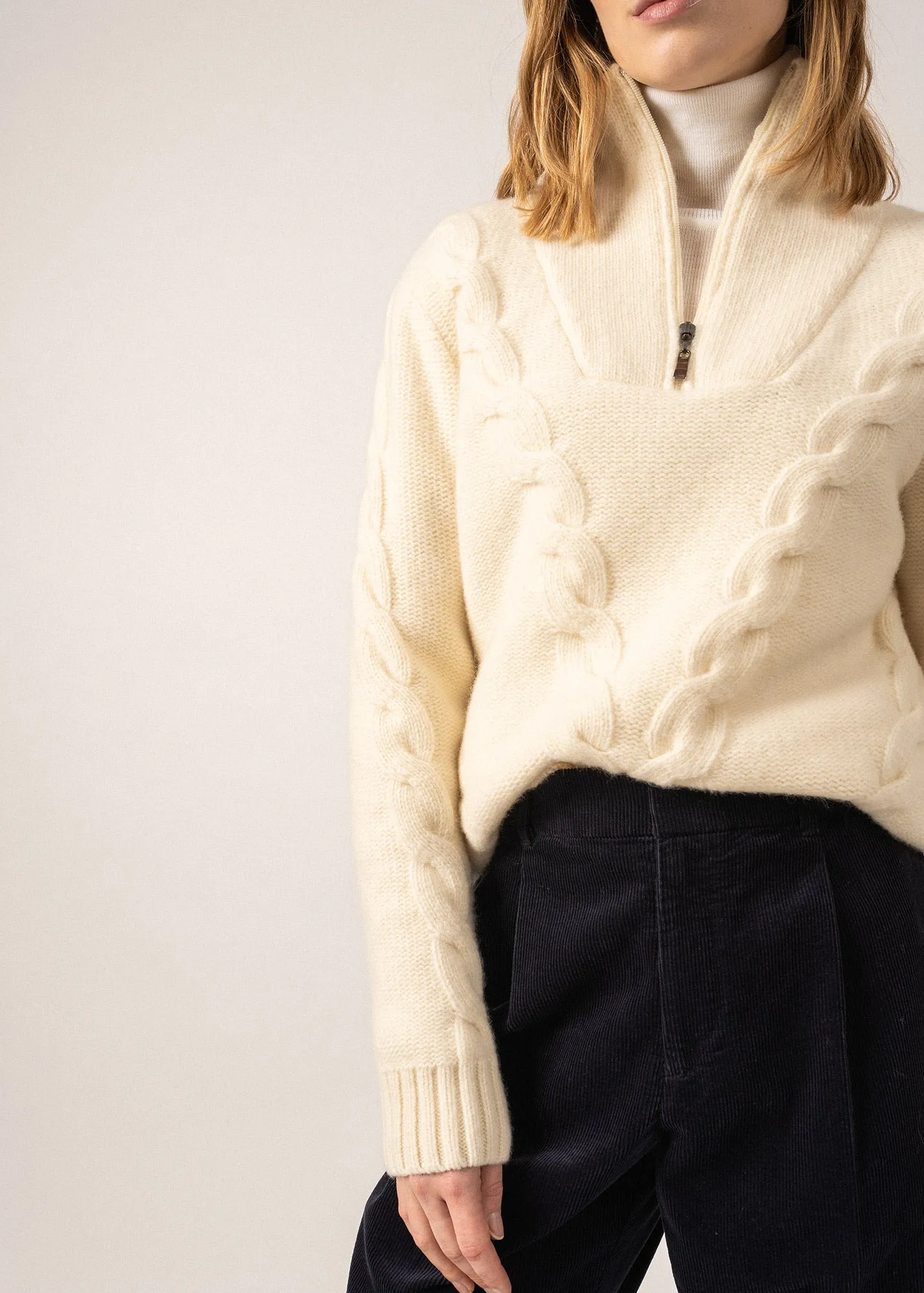 Aberdeen Truck-collar Jumper - in wool, with twisted details (ECUME)