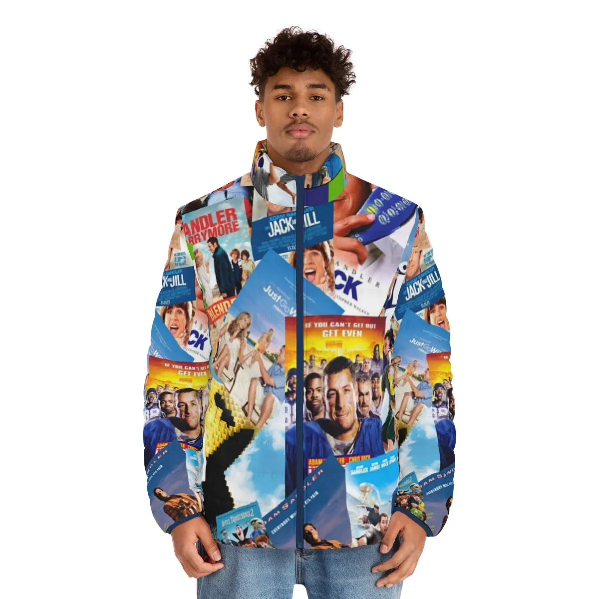 Adam Sandler Collage Puffer Jacket - Dank Meme Inspired Outerwear