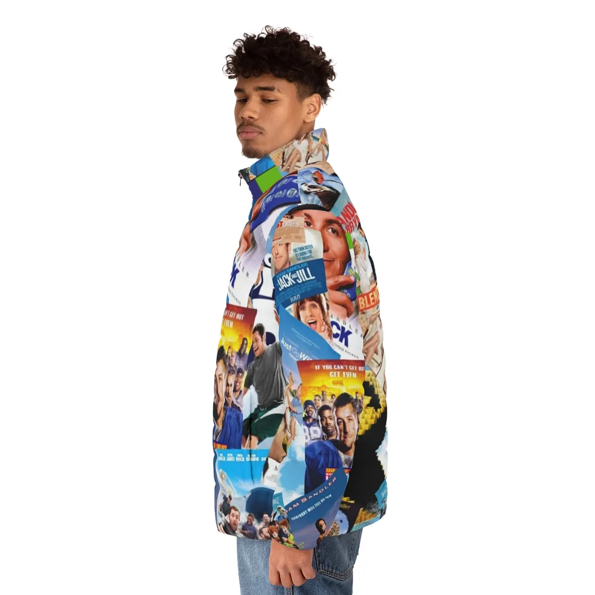 Adam Sandler Collage Puffer Jacket - Dank Meme Inspired Outerwear