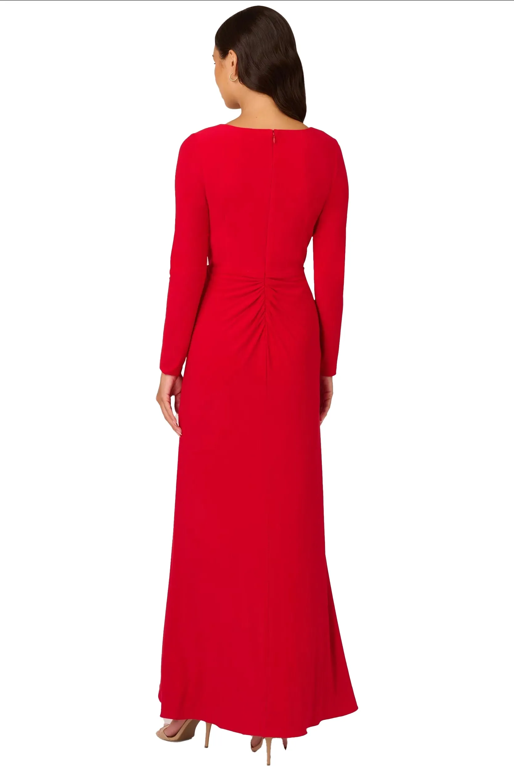 Adrianna Papell Jersey Drape Long Sleeve Dress