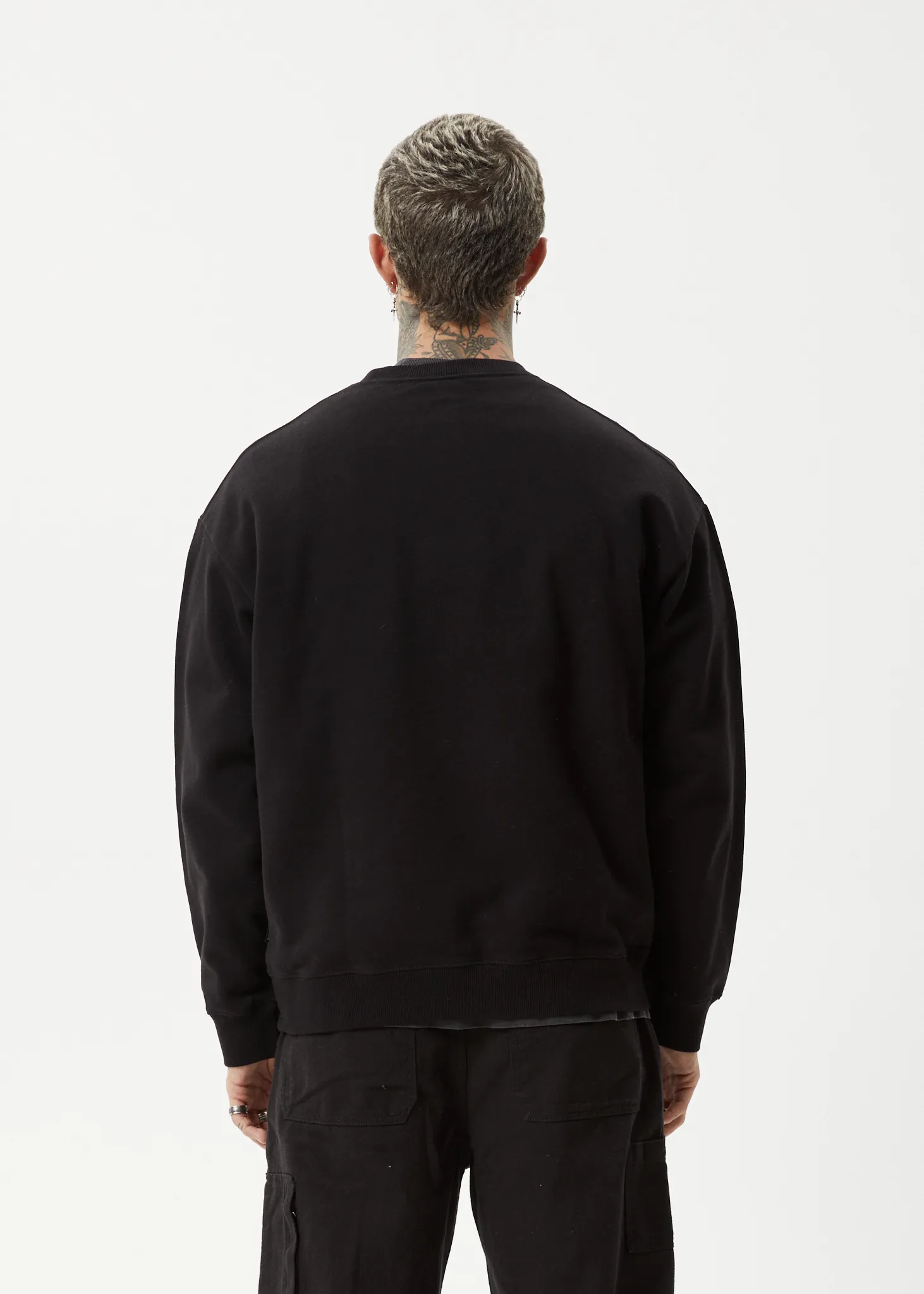 AFENDS Mens Break Through - Crew Neck - Black