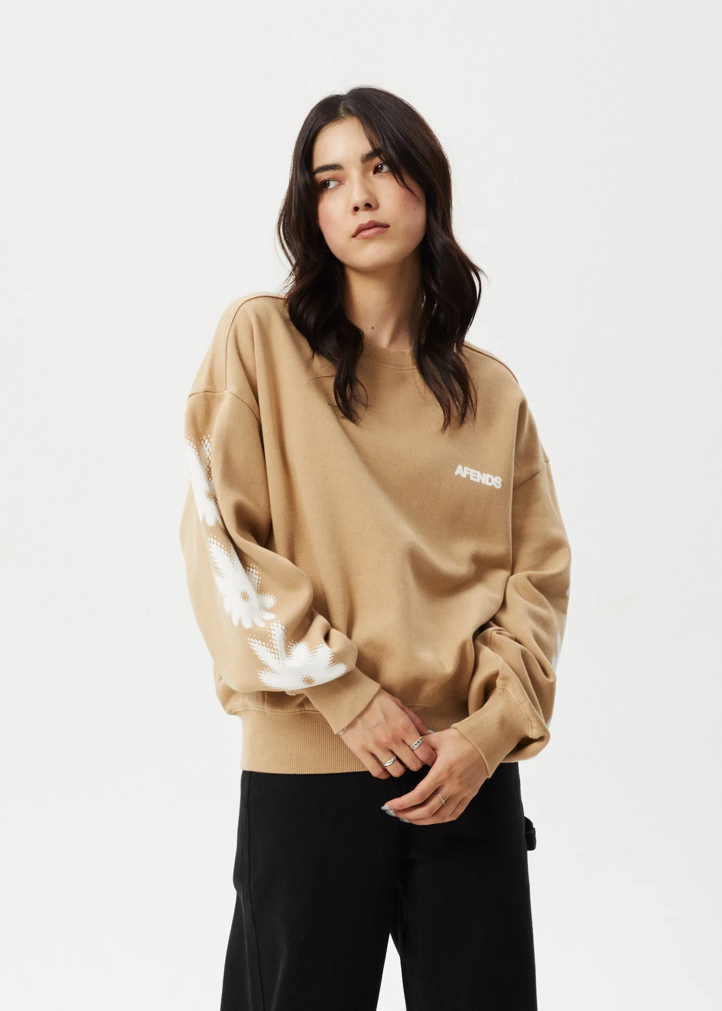 AFENDS Womens Petal - Crew Neck - Tan