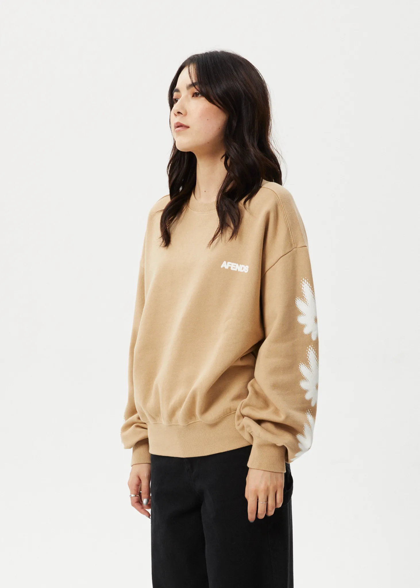 AFENDS Womens Petal - Crew Neck - Tan