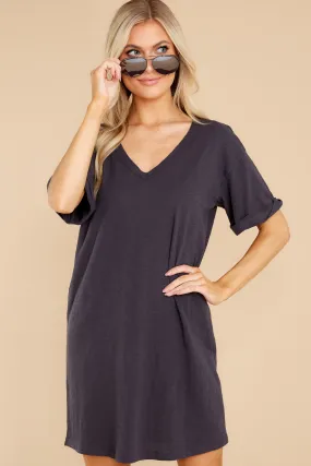 Alani Washed Black Slub Dress