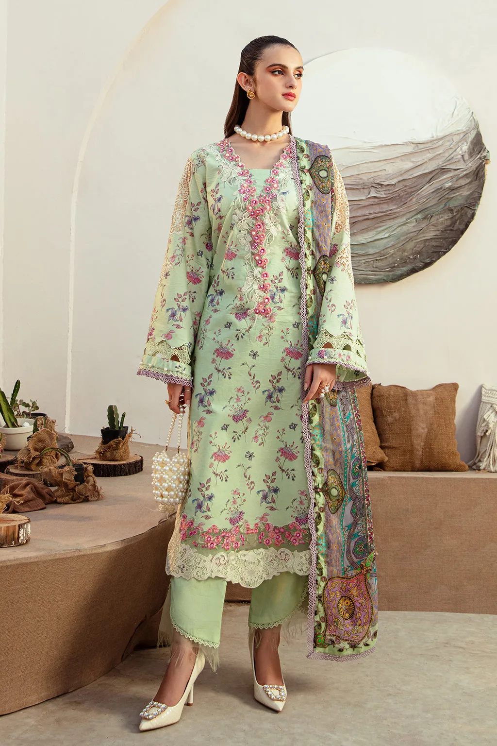 Alif Affordable Lawn by Abbas Jamil Rajpoot  – Mint Magic