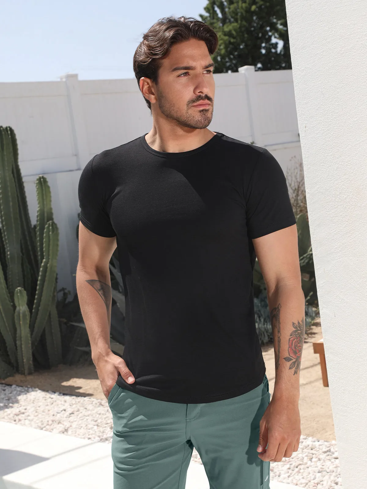 All Day Elite Curve-Hem Tee Short Sleeve