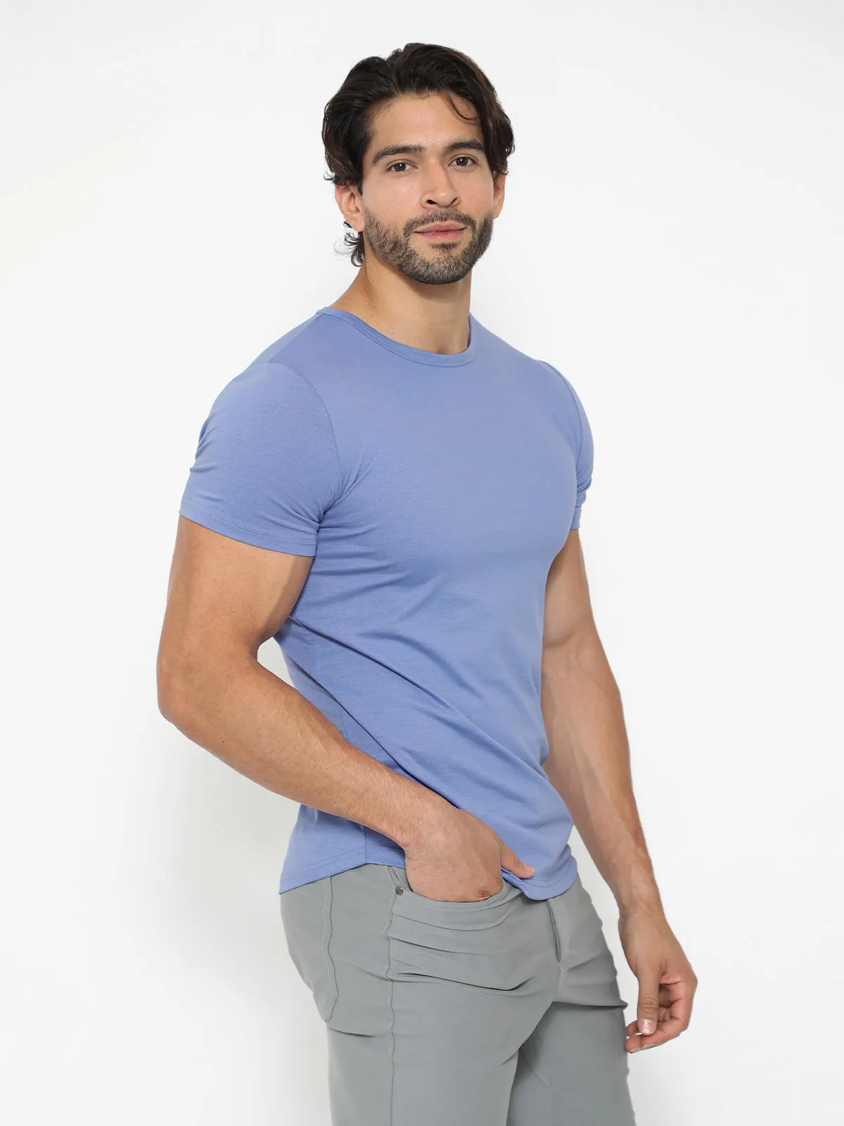 All Day Elite Curve-Hem Tee Short Sleeve