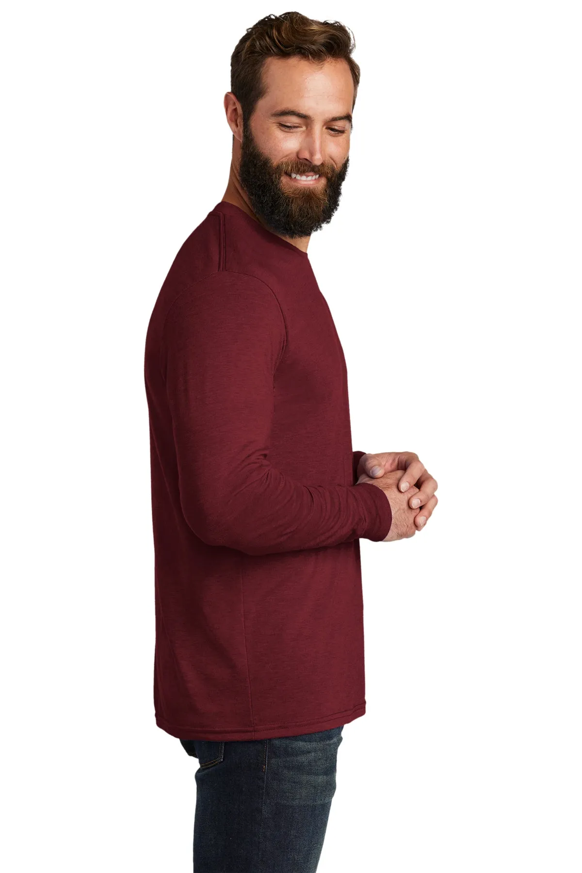 Allmade Unisex Tri-Blend Branded Long Sleeve Tee, Vino Red