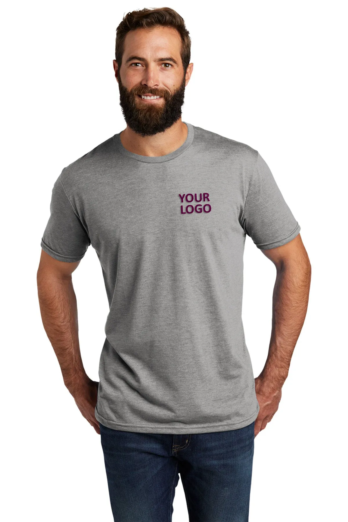 Allmade Unisex Tri-Blend Branded Tee, Aluminum Grey