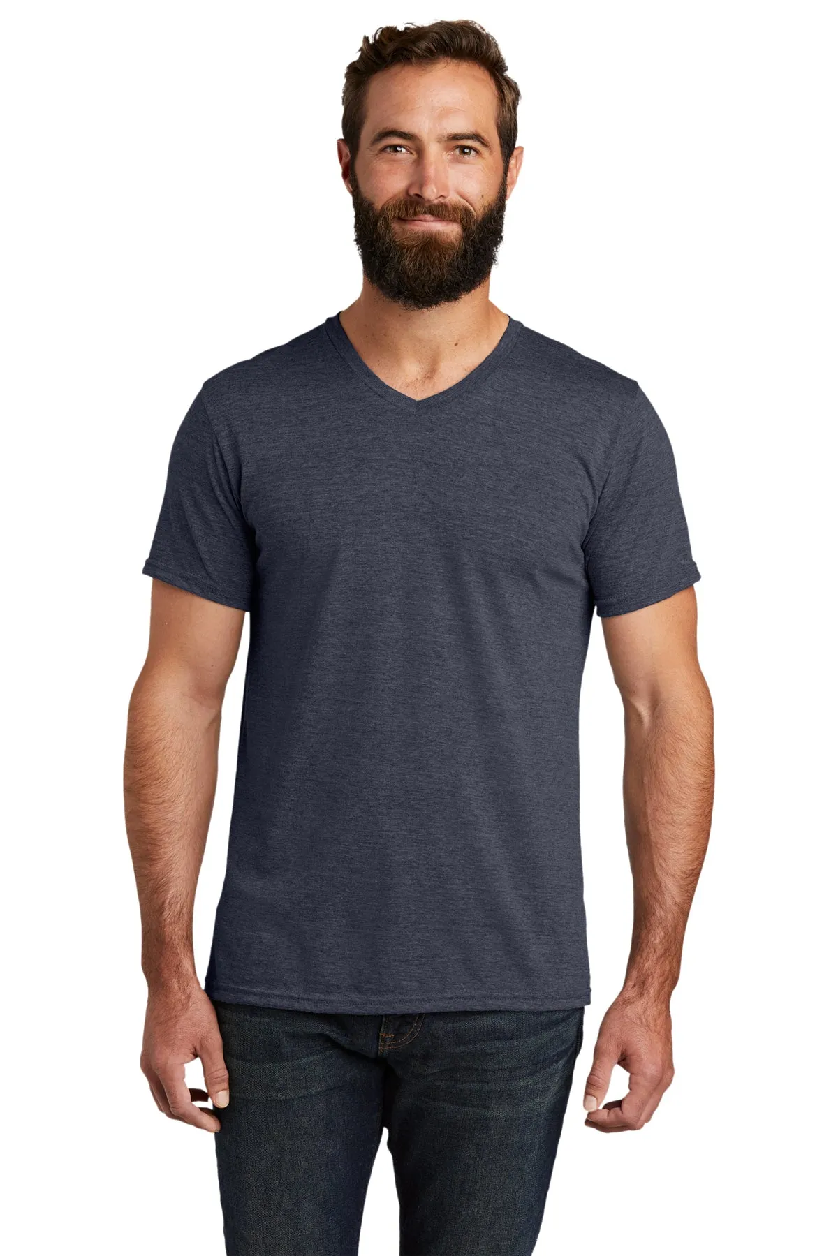 Allmade Unisex Tri-Blend Branded V-Neck Tee, Rebel Blue