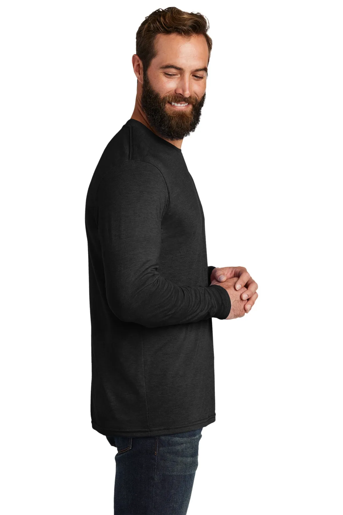 Allmade Unisex Tri-Blend Custom Long Sleeve Tee, Space Black