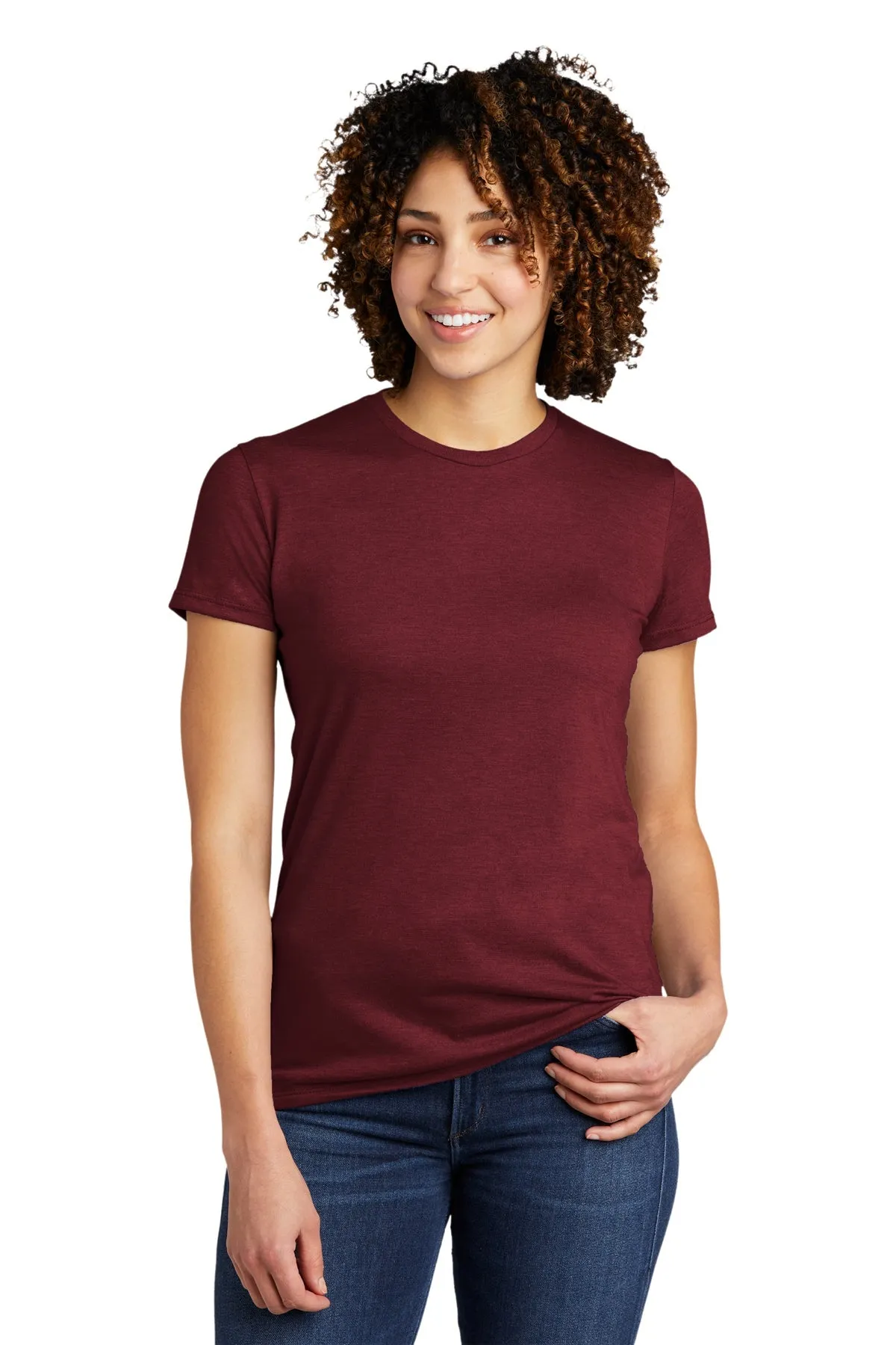 Allmade Women's Tri-Blend Branded Tee, Vino Red