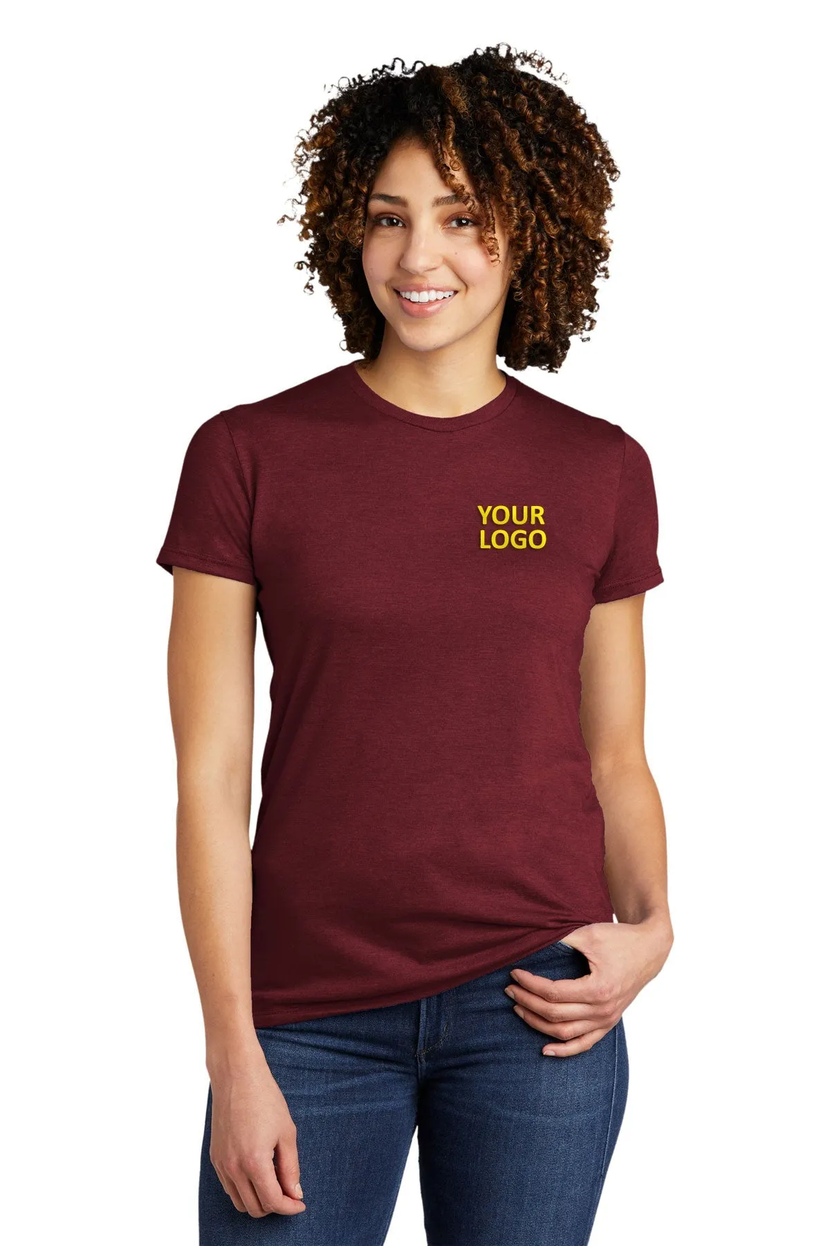 Allmade Women's Tri-Blend Branded Tee, Vino Red