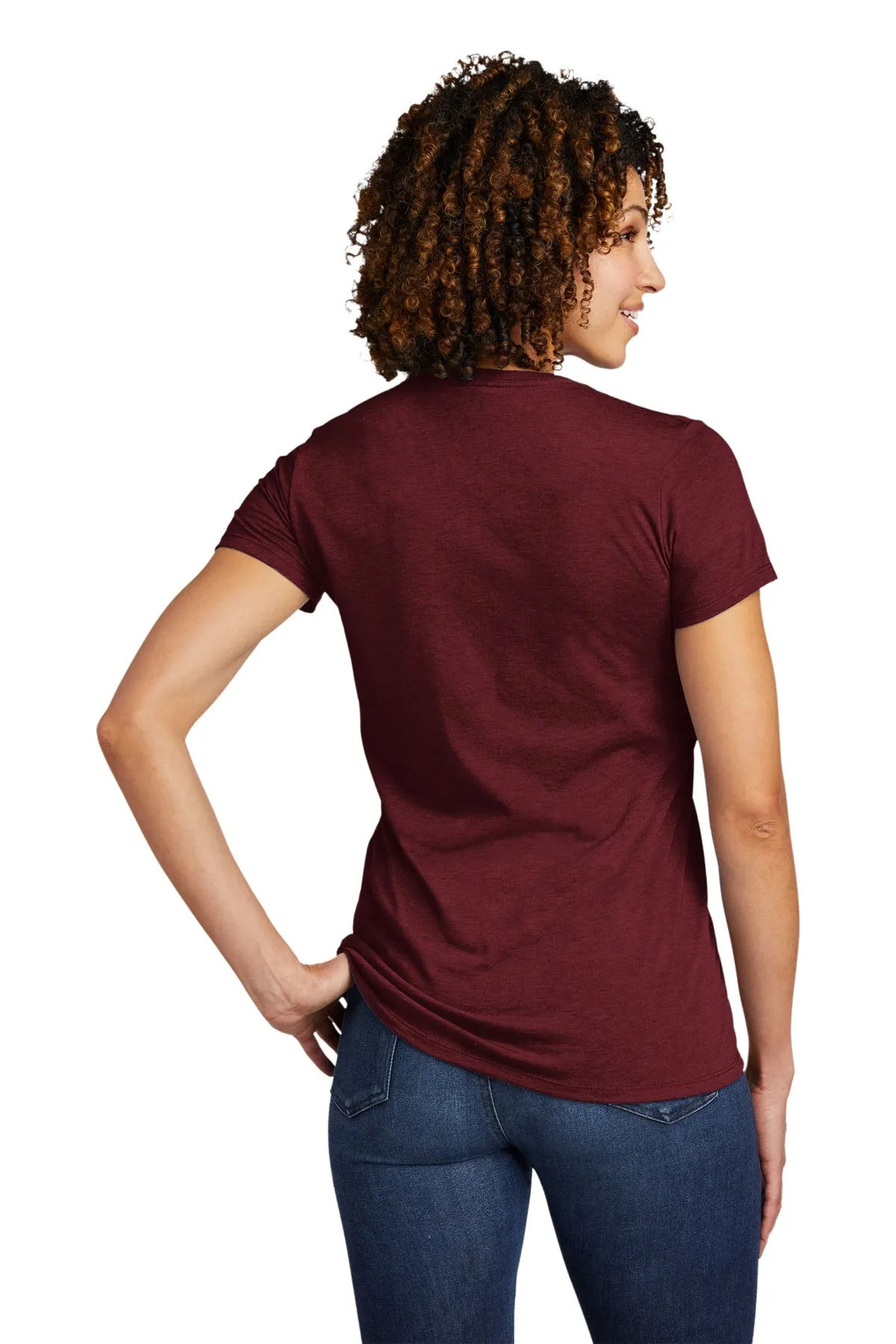 Allmade Women's Tri-Blend Branded V-Neck Tee, Vino Red