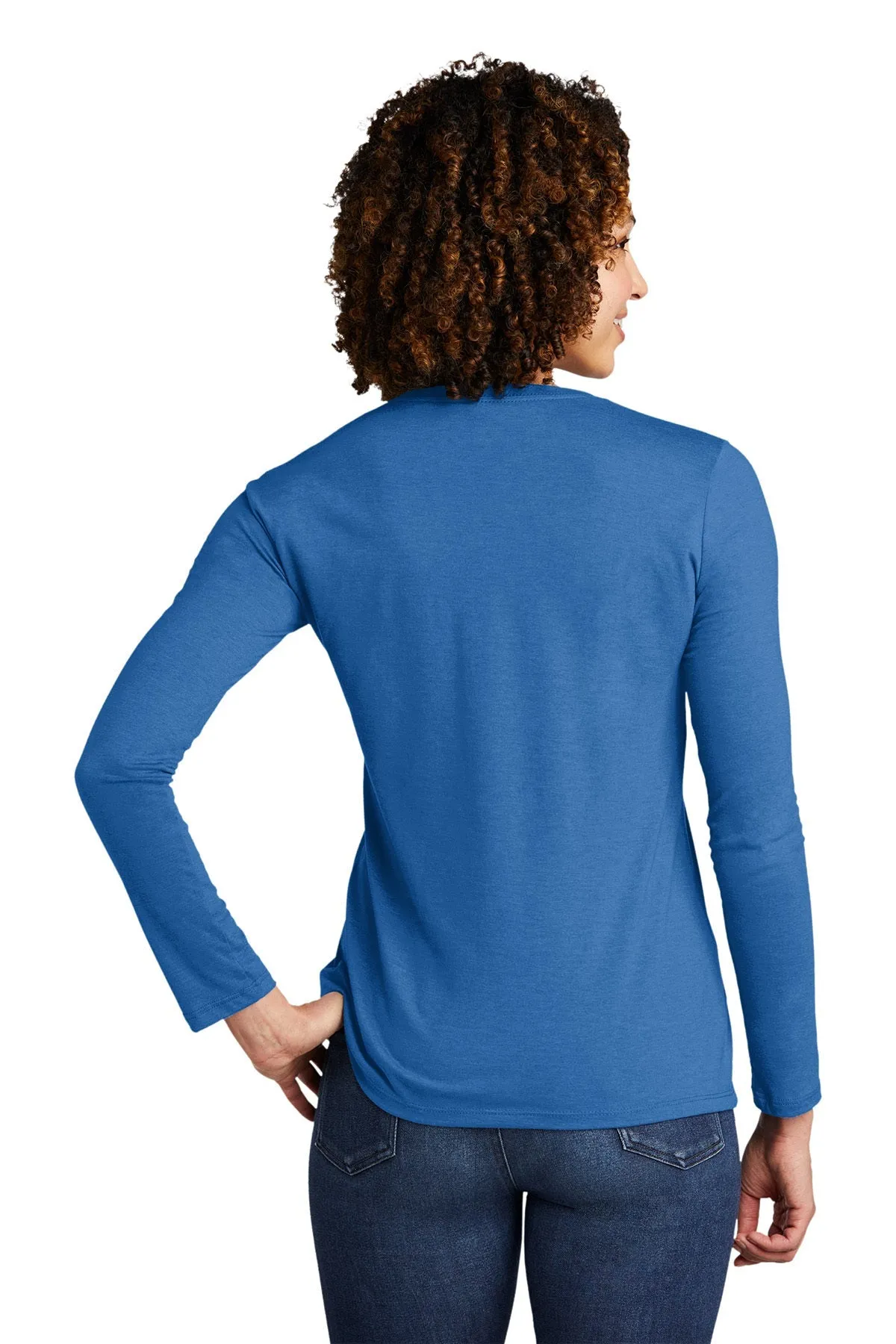 Allmade Women's Tri-Blend Custom Long Sleeve Tee, Azure Blue