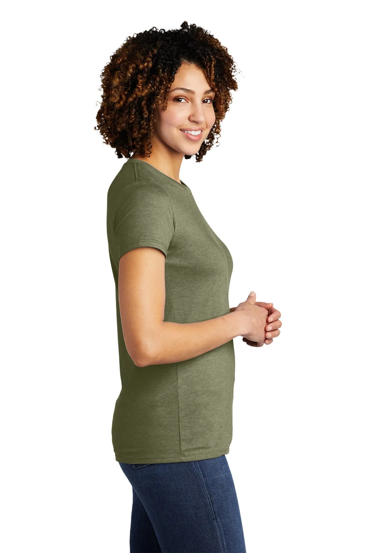 Allmade Women's Tri-Blend Custom Tee, Olive You Green