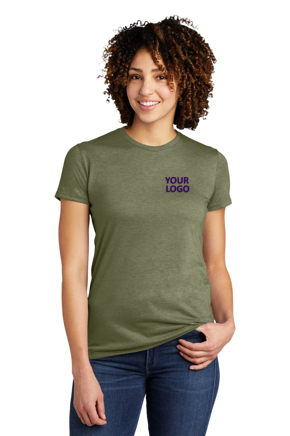 Allmade Women's Tri-Blend Custom Tee, Olive You Green