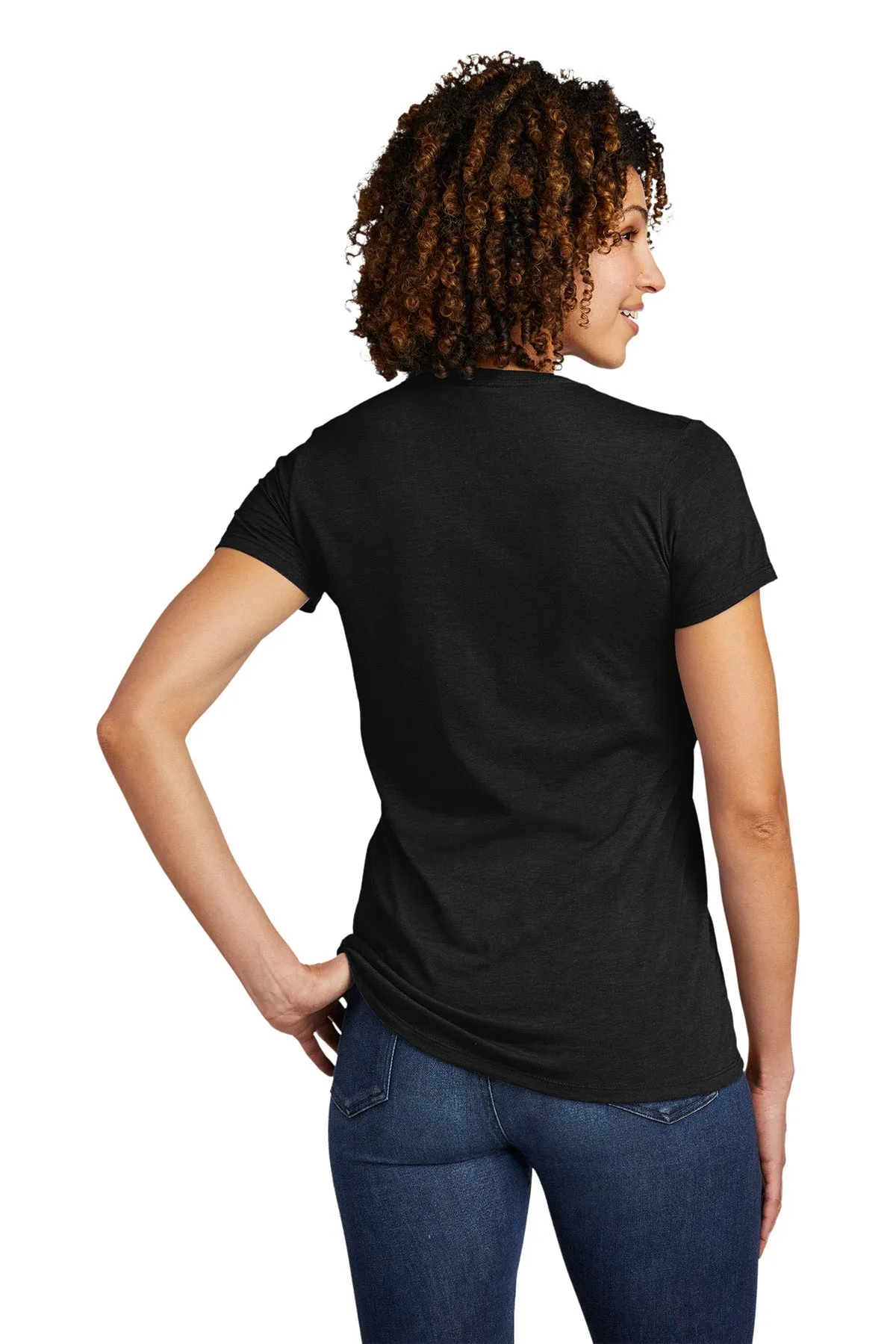 Allmade Women's Tri-Blend Custom V-Neck Tee, Space Black