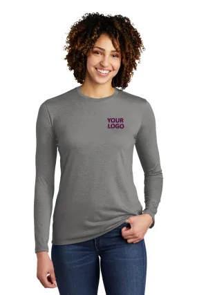 Allmade Women's Tri-Blend Customized Long Sleeve Tee, Aluminum Grey