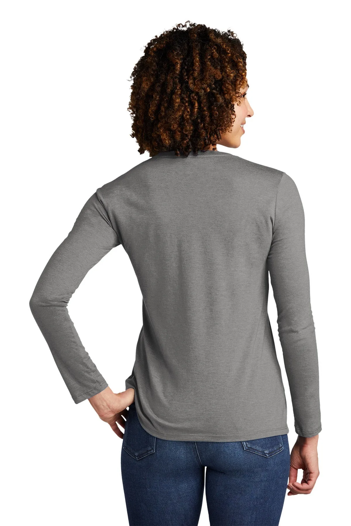 Allmade Women's Tri-Blend Customized Long Sleeve Tee, Aluminum Grey