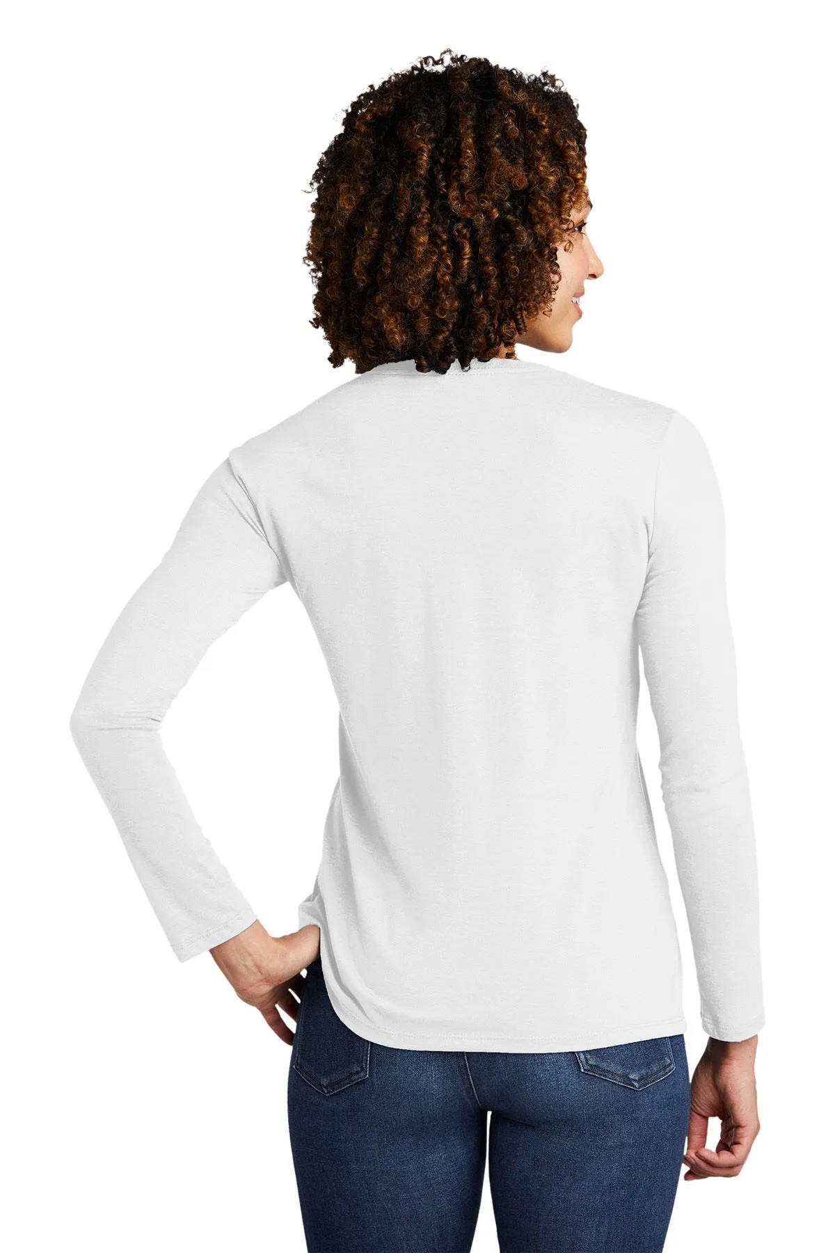 Allmade Women's Tri-Blend Customized Long Sleeve Tee, Fairly White