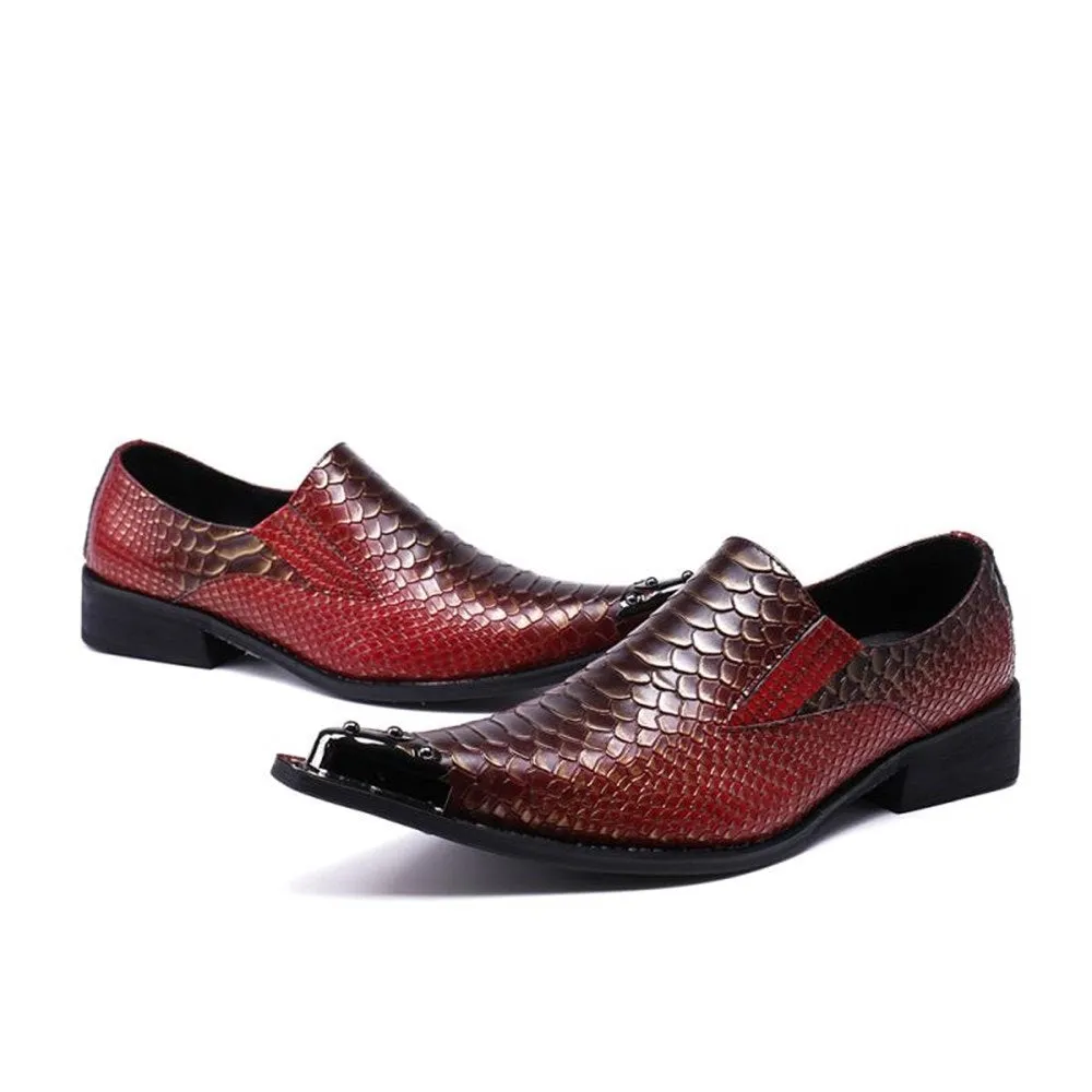 Animal Pattern Steel Toe Low Top Slip On Oxfords