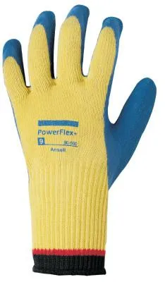 Ansell PowerFlex Plus Gloves, Size 10, Yellow/Blue, 80-600-10