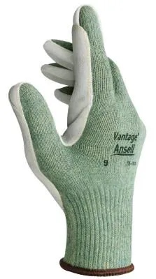 Ansell Vantage Heavy Cut Protection Gloves, Size 9, Mint, Leather, 70-765-9