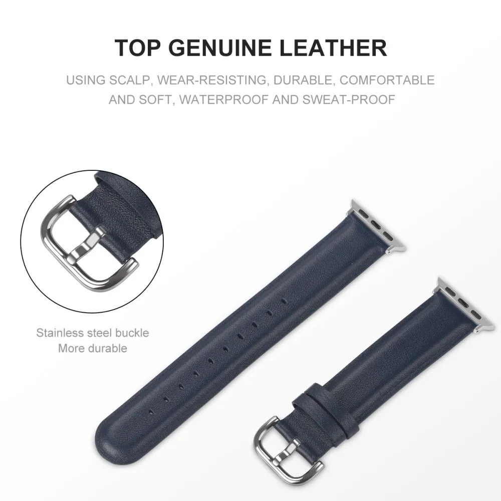 Apple Watch (41mm) cowhide genuine leather watch strap - Midnight Blue