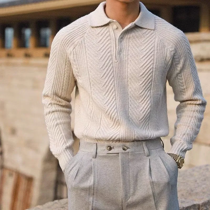 ASAN Old Money Knit Textured Polo