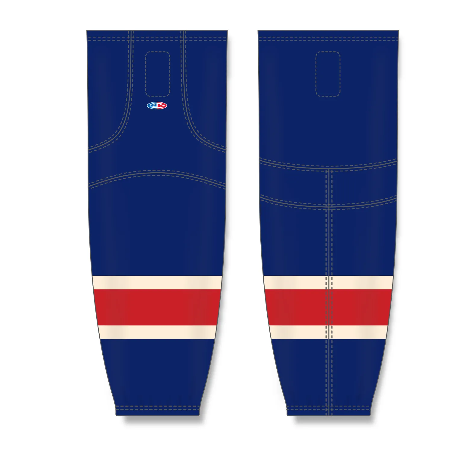 Athletic Knit (AK) HS2100-512 New York Rangers Heritage Navy Mesh Ice Hockey Socks