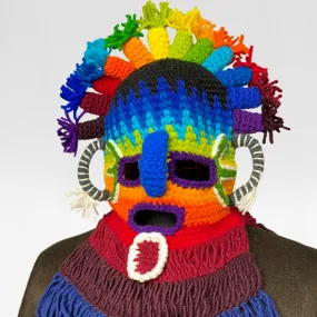 Aya Huma Cable Knit Festival Mask - Handcrafted Ecuadorian Art