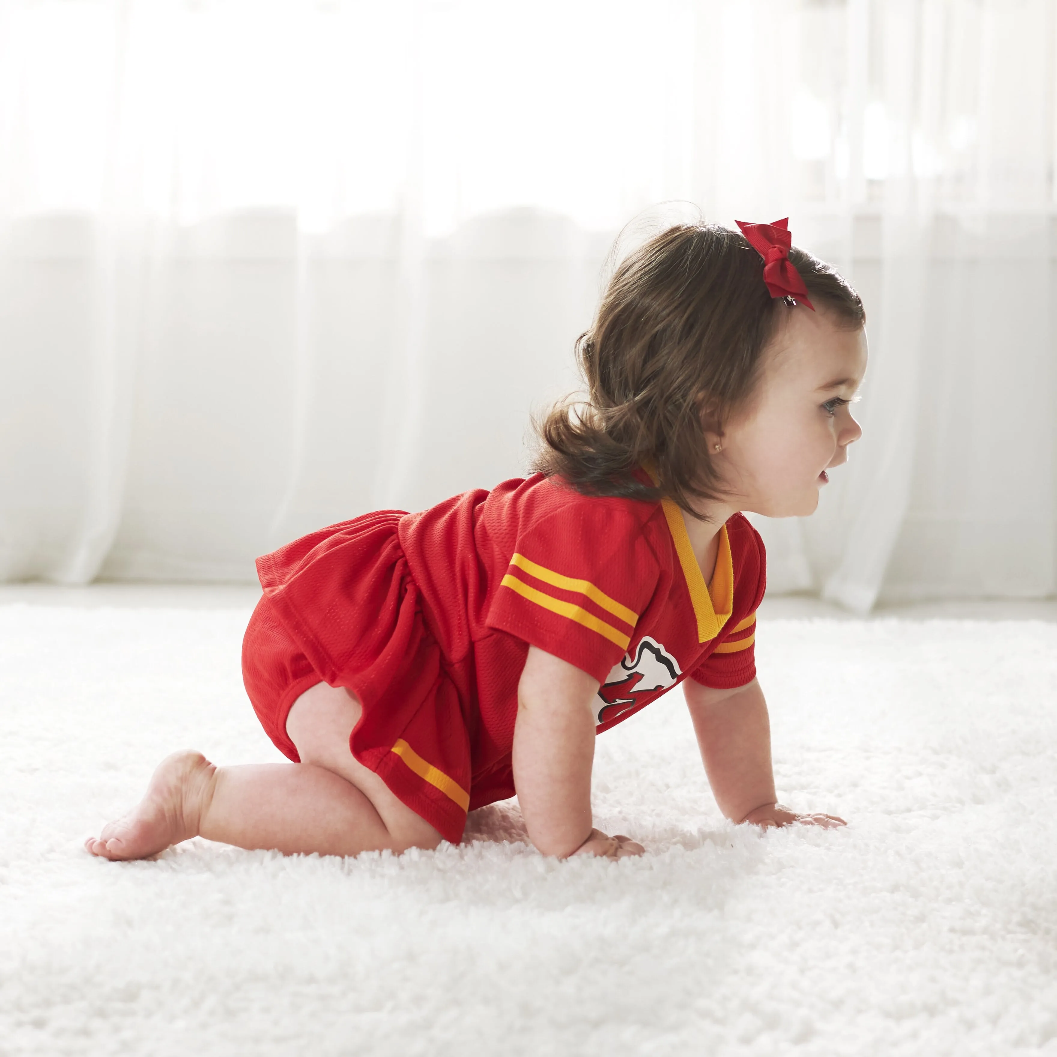 Baby Girls Kansas City Chiefs Dress & Diaper Cover Set