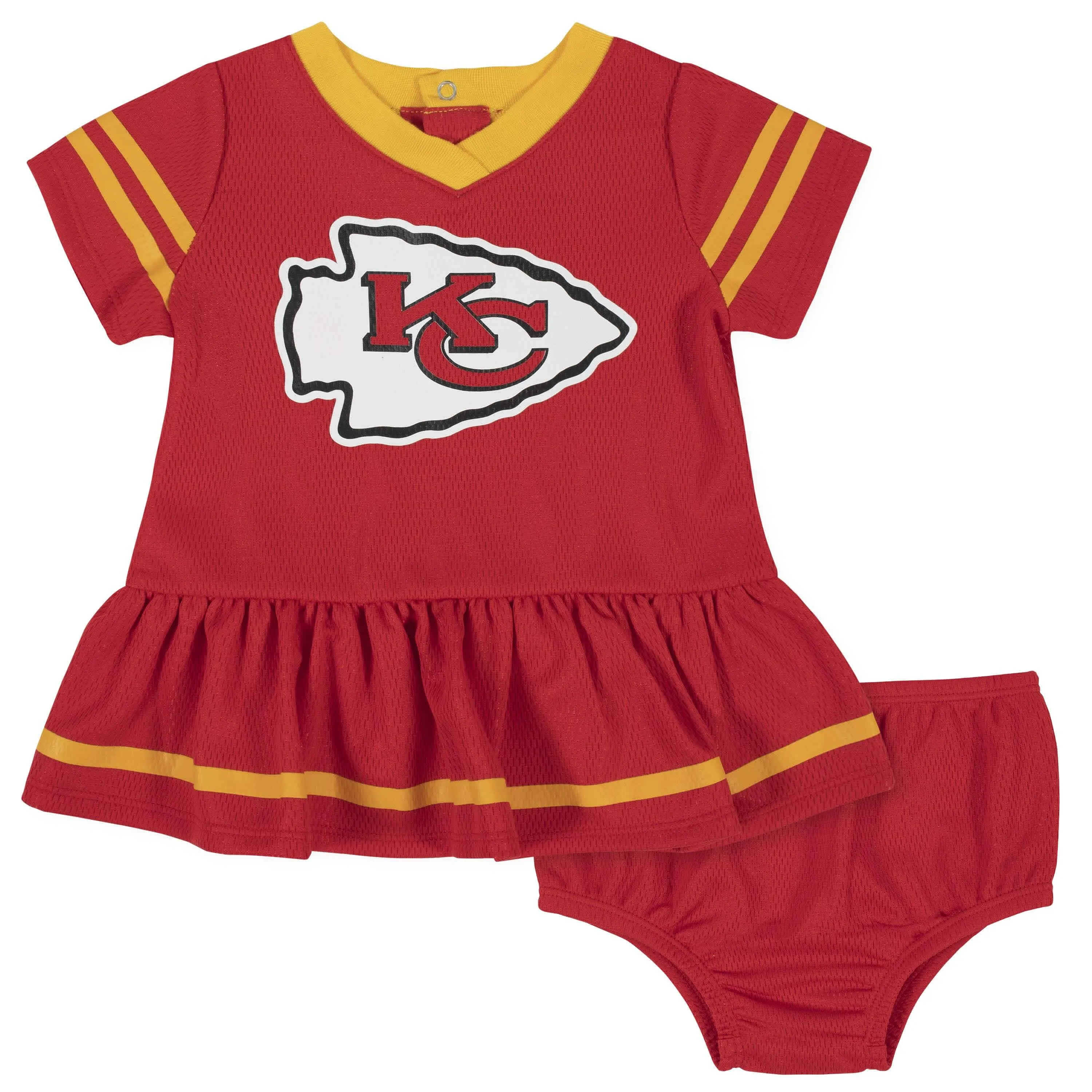 Baby Girls Kansas City Chiefs Dress & Diaper Cover Set