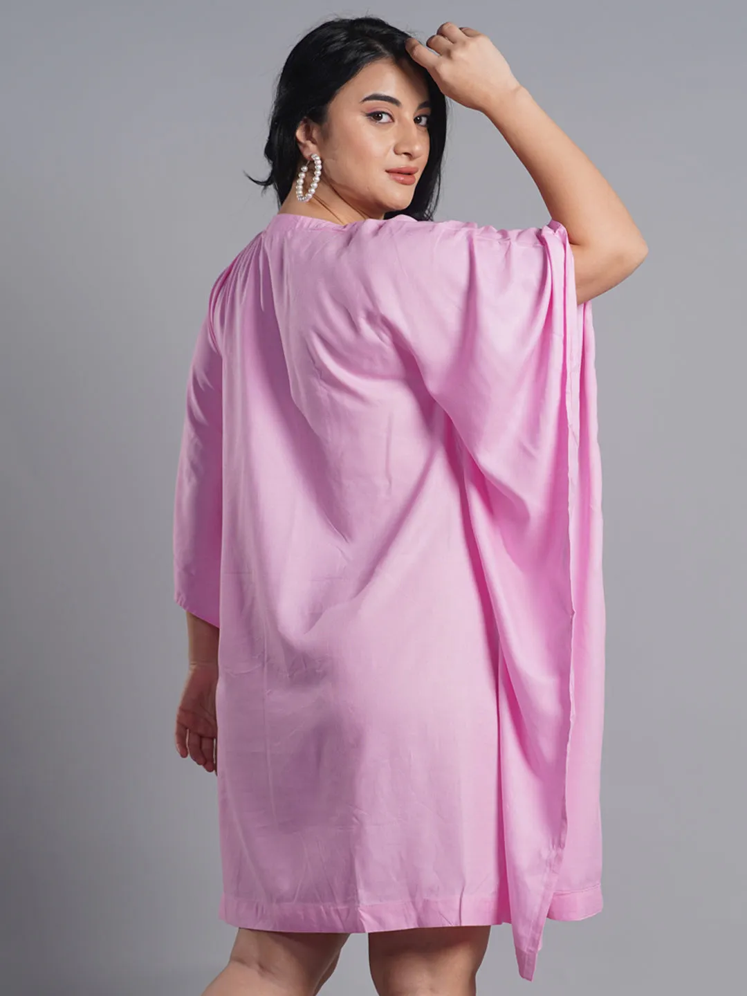 BabyPink Rayon Kaftan - Sophisticated