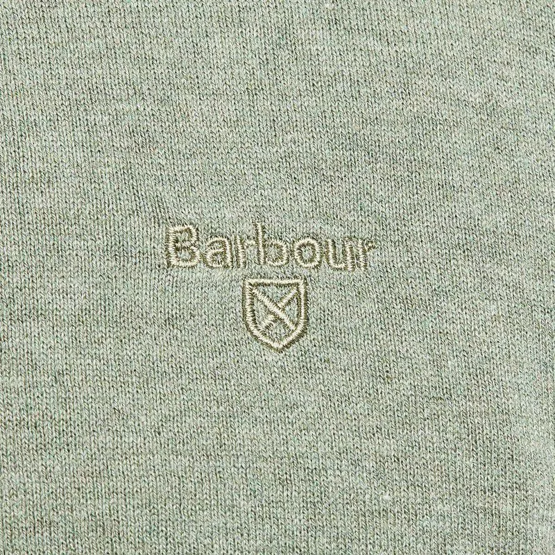 Barbour Light Cotton Crew Neck Mens Jumper - Light Moss