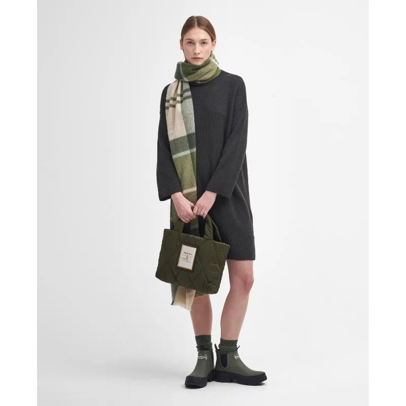 Barbour Rib Stitch Knitted Ladies Dress - Olive