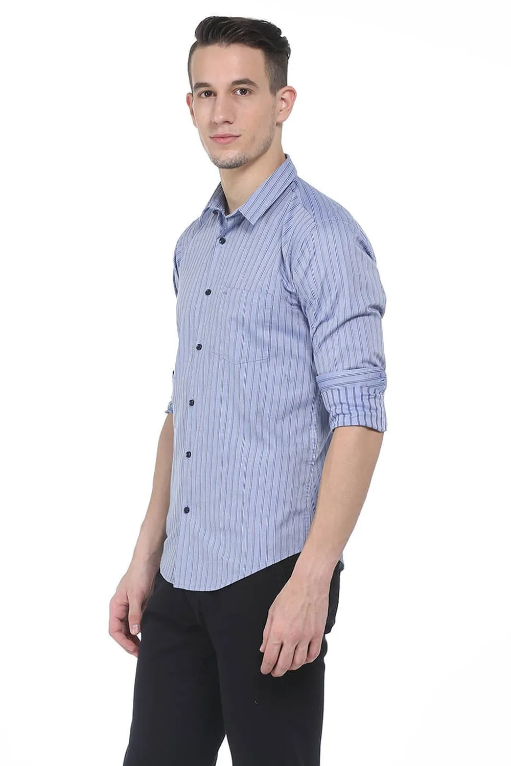 Basics Slim Fit Striped Shirt