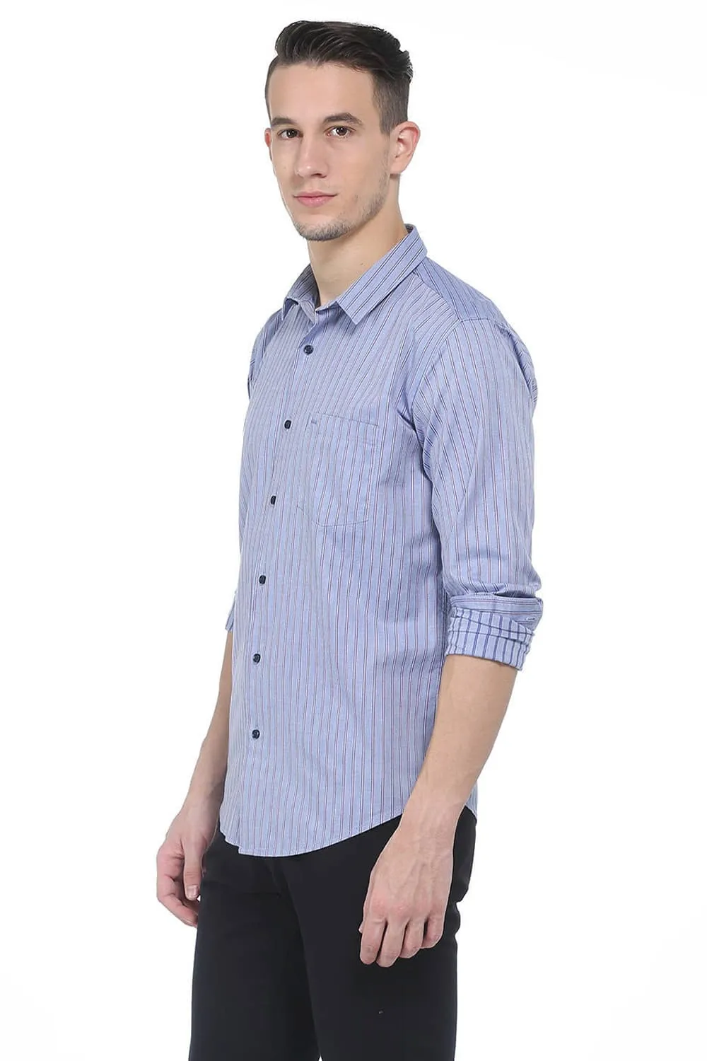 Basics Slim Fit Striped Shirt