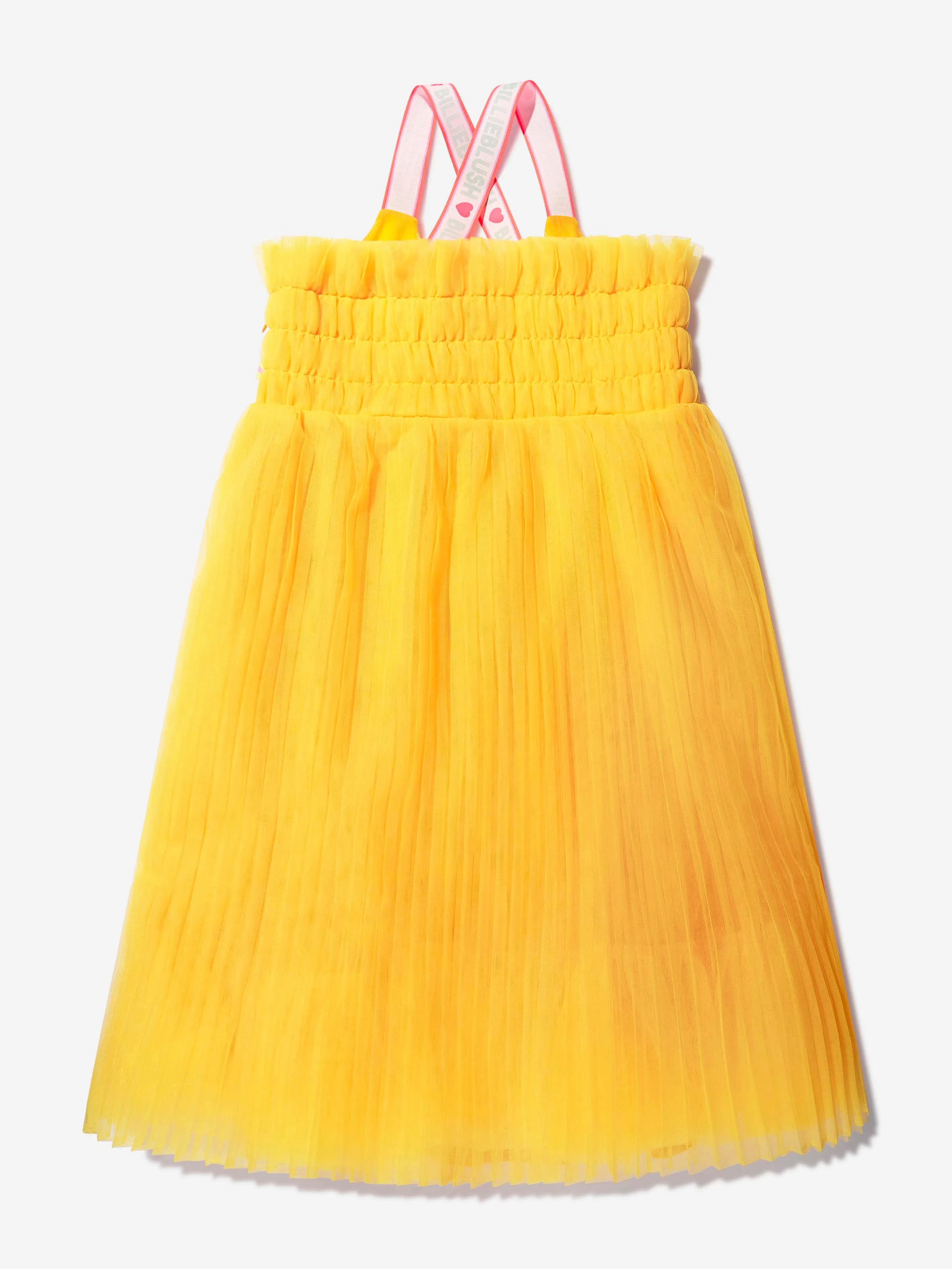 Billieblush Girls Pleated Tulle Dress in Yellow