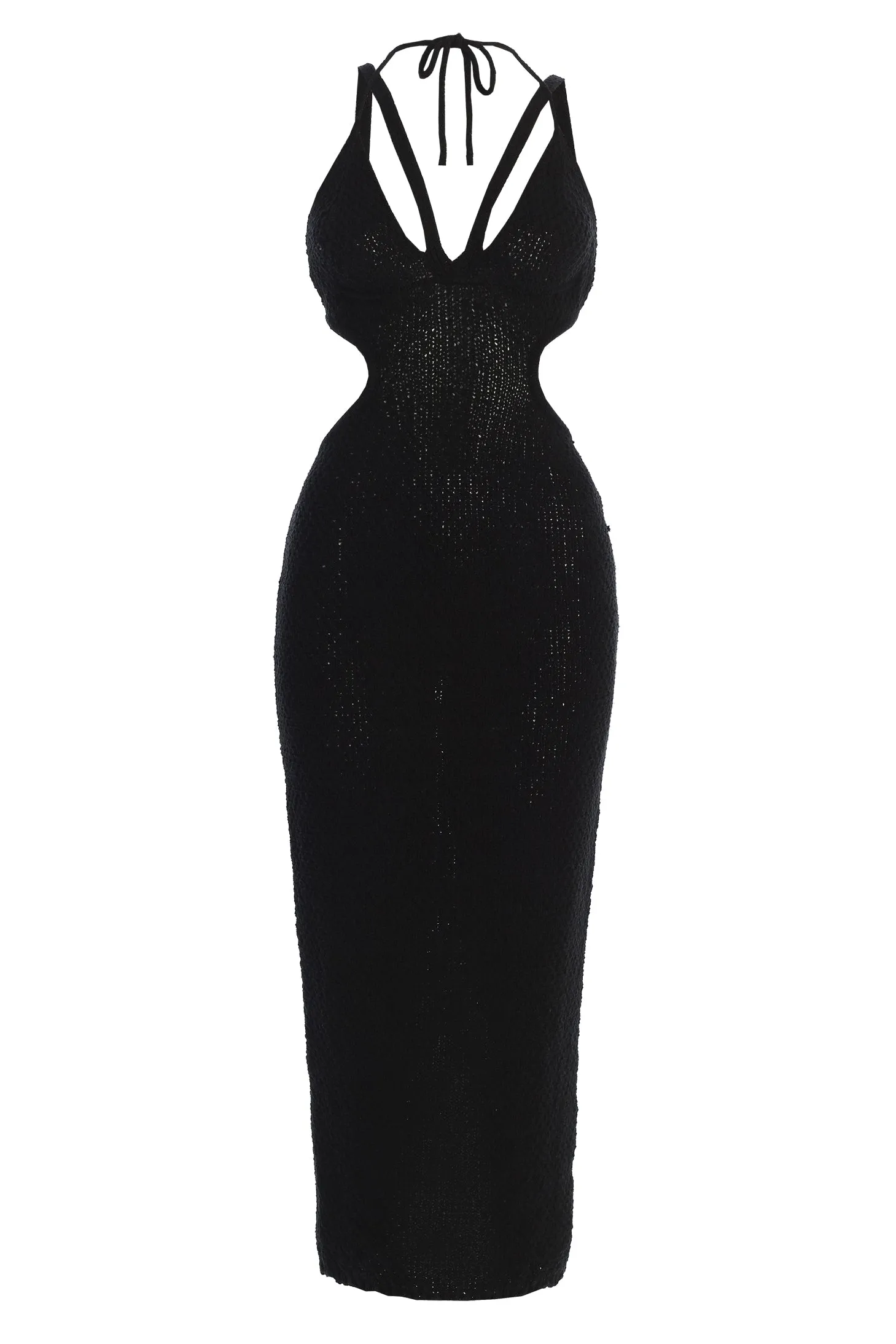 Black Serenity Cutout Midi Dress