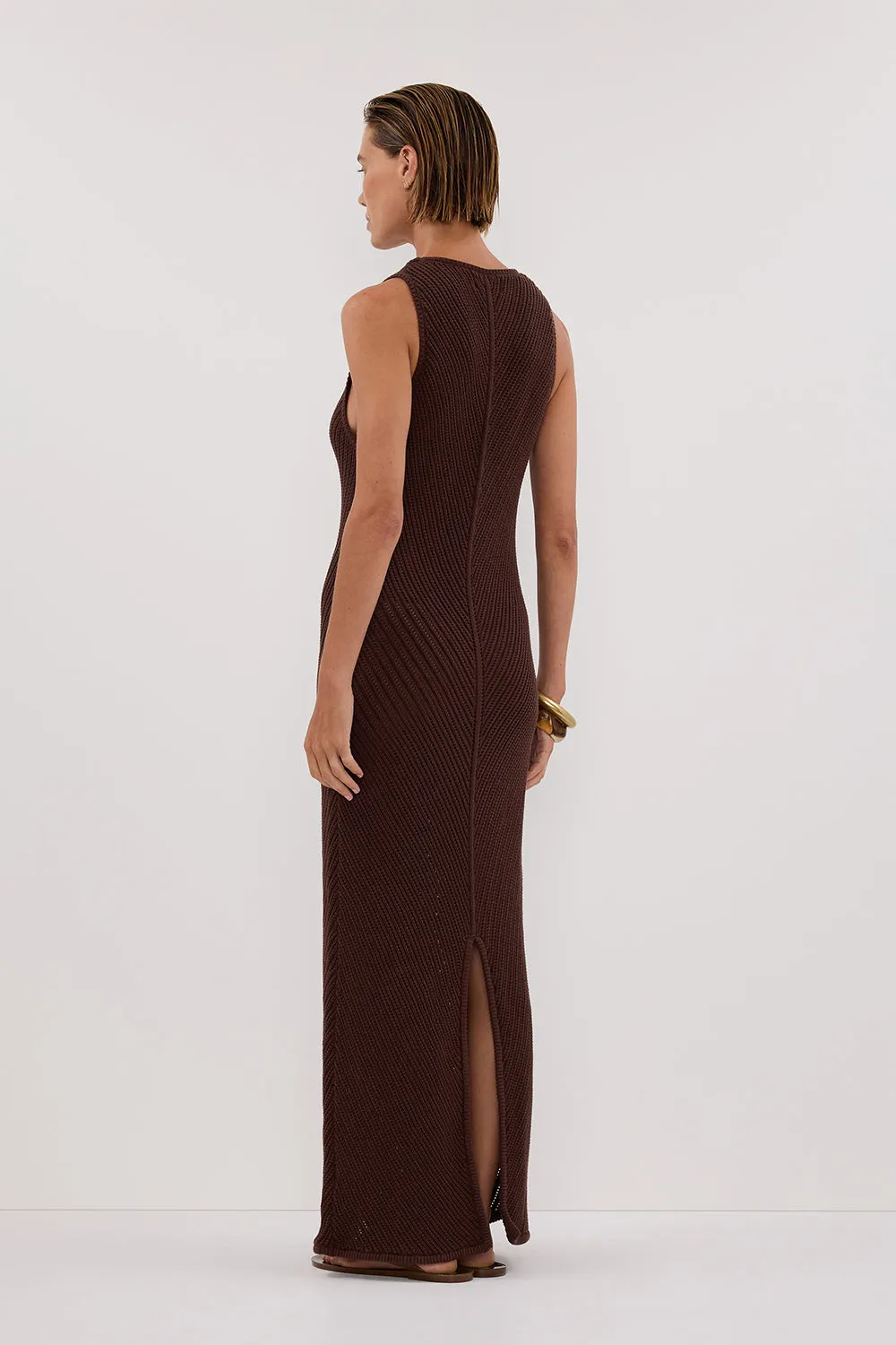 BLOOM CHOC CROCHET KNIT MAXI DRESS