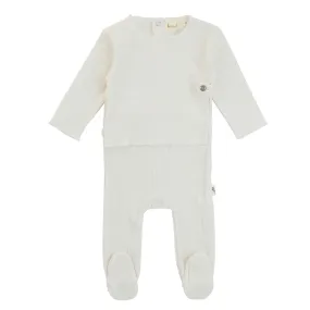 Bondoux Kimono White Knit Footie